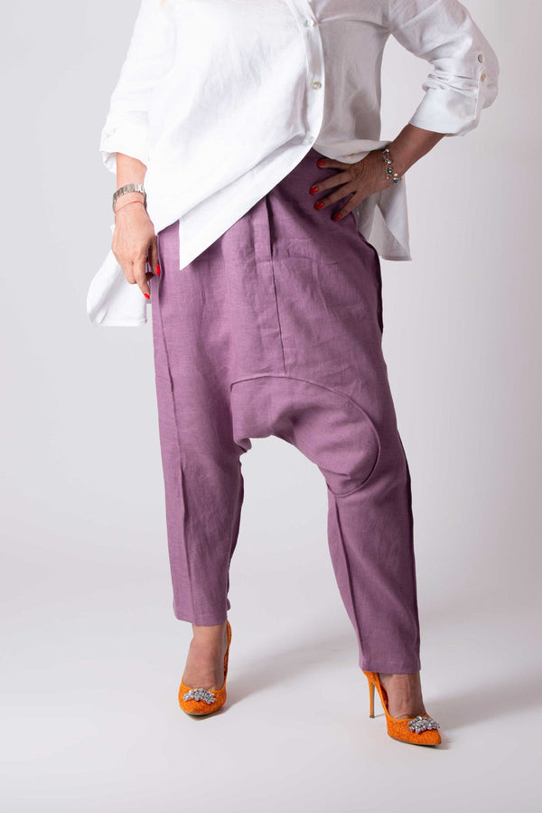 Plain harem trousers: Purple - Maya of Glastonbury