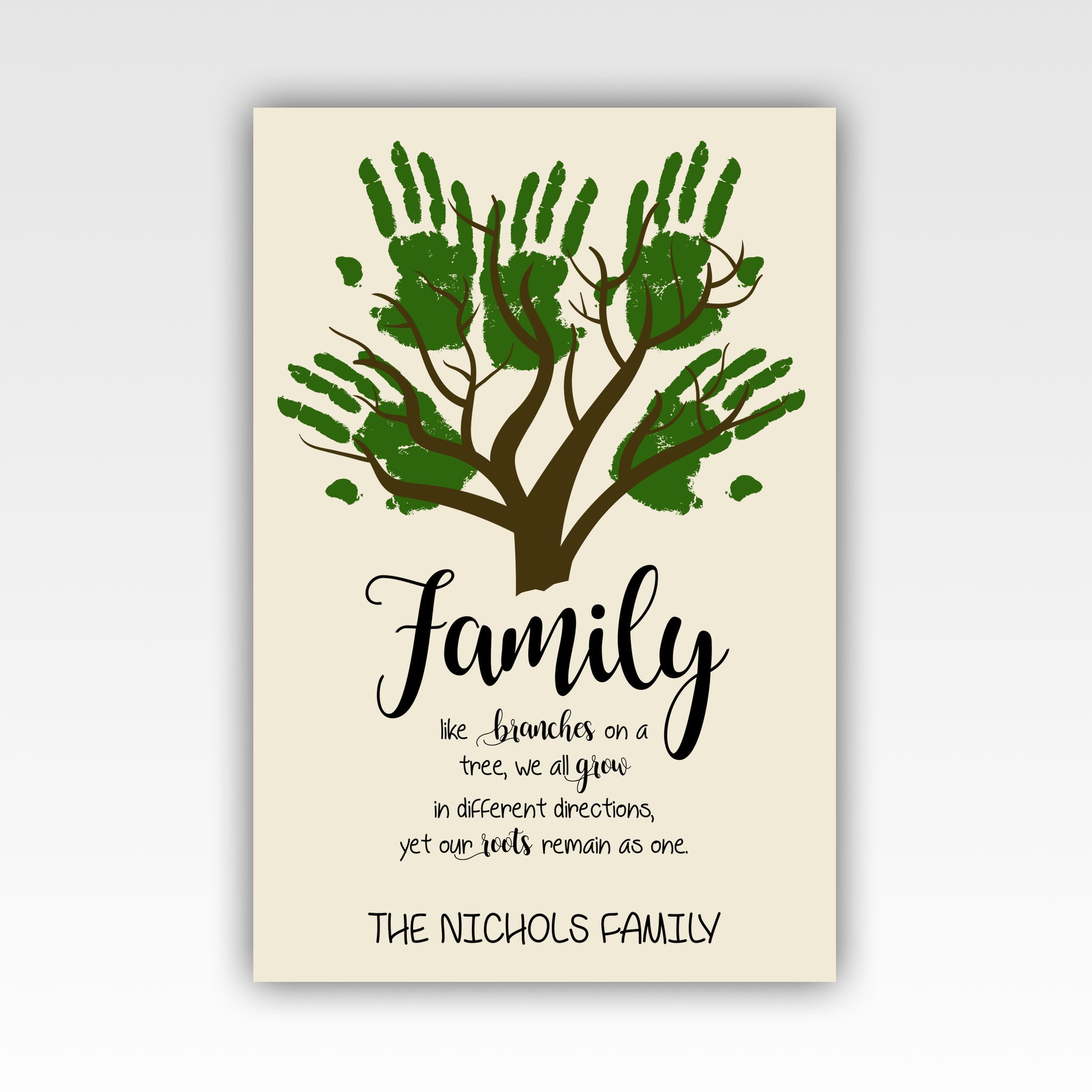 Personalized!! Family Tree Hand Print Wall Art Decor Gifts