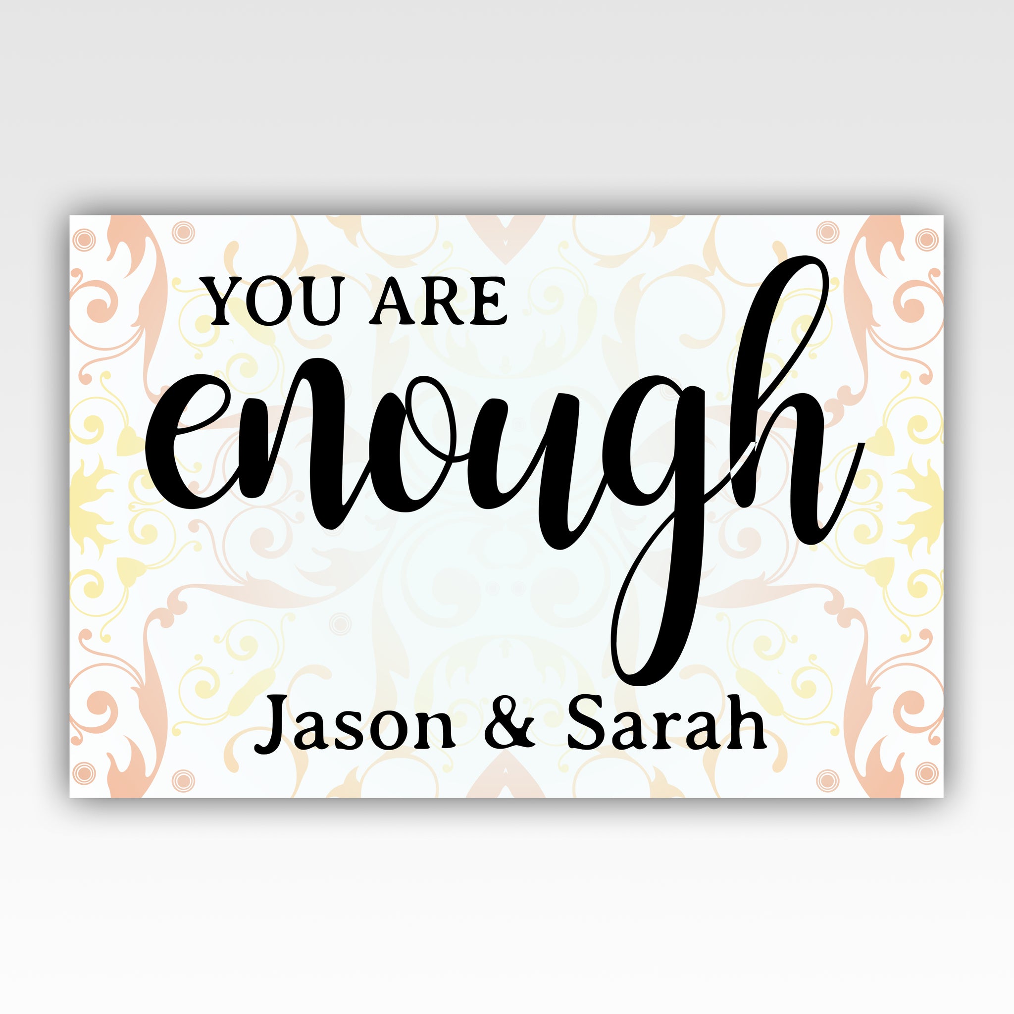 Personalized You Are Enough Wedding Anniversary Gift For Couples Stir Crazy Gifts