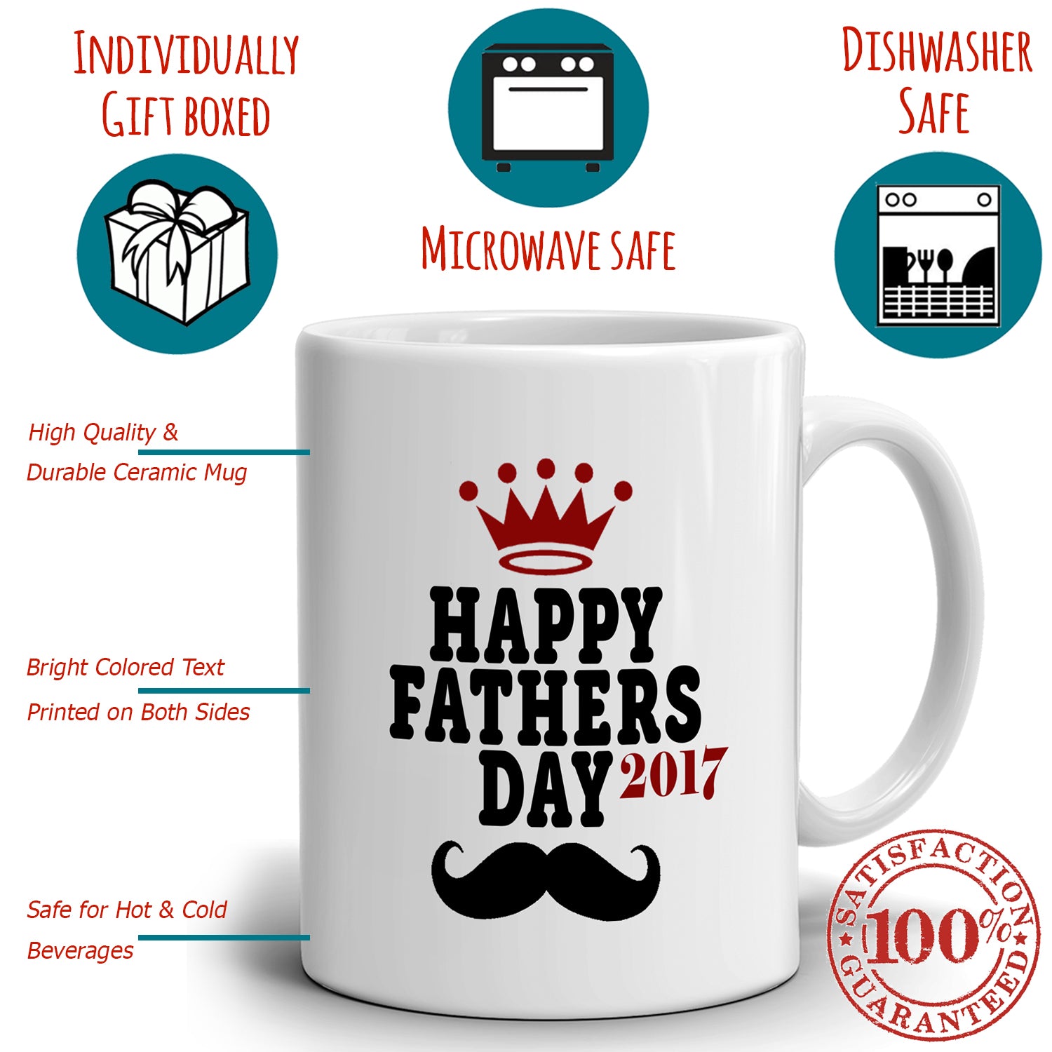 Download Happy Fathers Day Gifts Papa Grandpa Dad Coffee Mug Printed On Both Si Stir Crazy Gifts