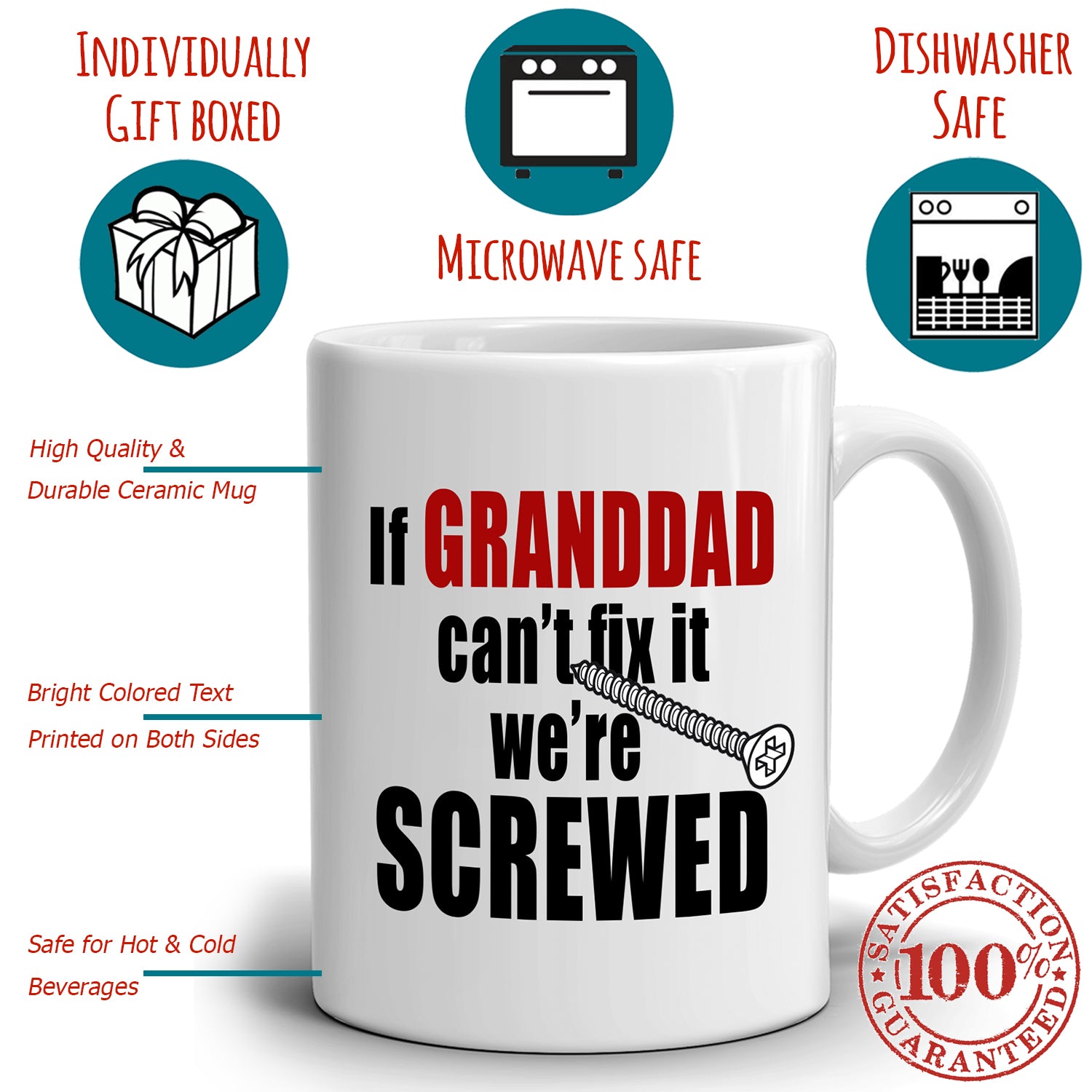 Download Funny Fathers Day Birthday Gag Gifts For Grandpa Papa Mug If Granddad Stir Crazy Gifts