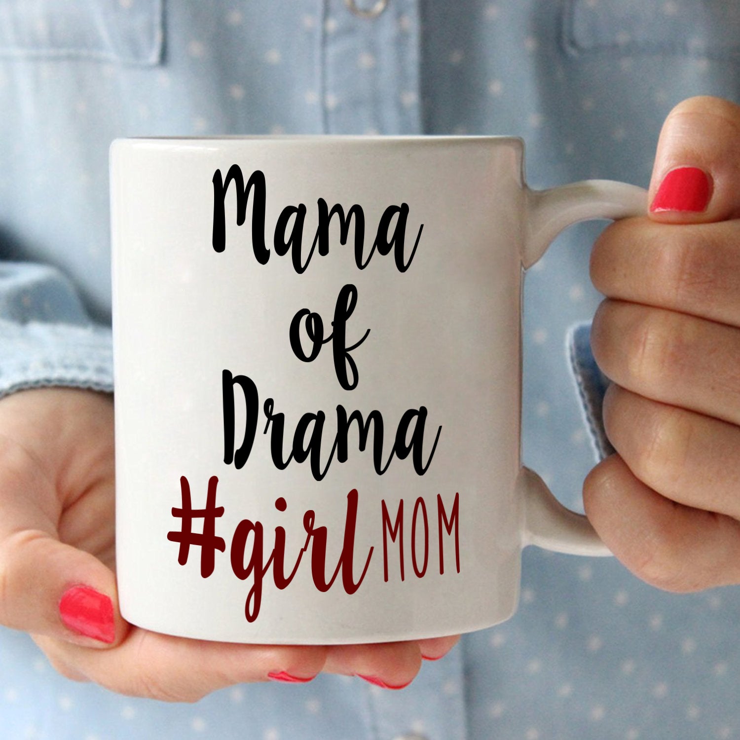 Funny Daughters Gifts for Mothers Day Mug Mama of Drama 