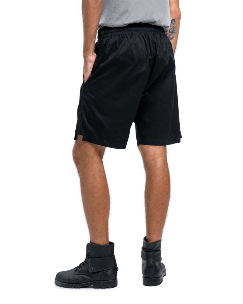 Asymmetric pocket shorts black