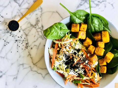 simple salt and pepper tofu - turmeric by golden grind