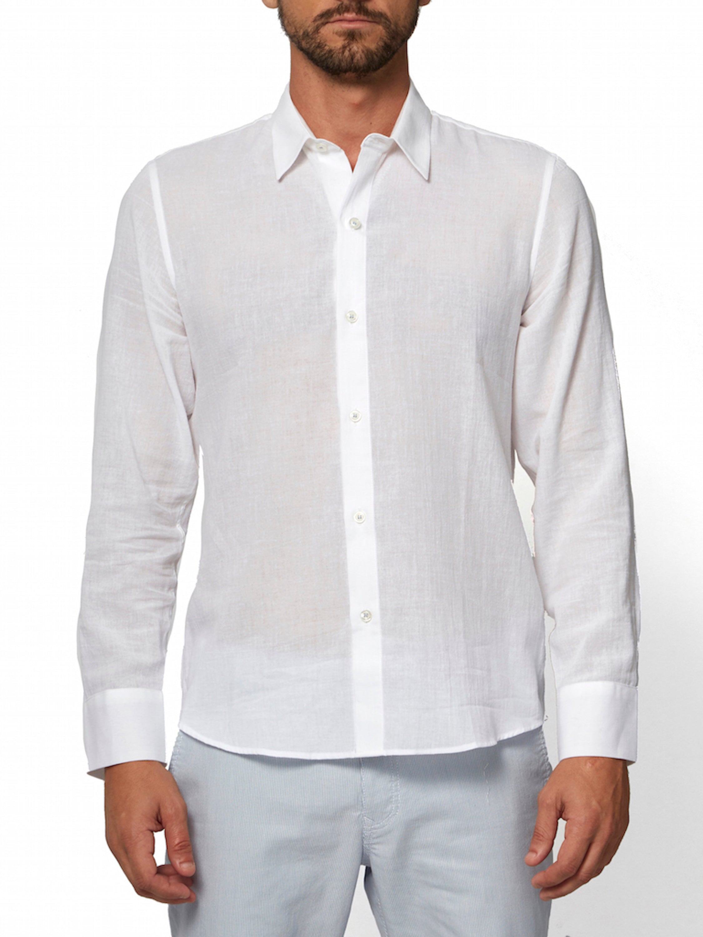 2008 White Cotton Gauze L/SL Shirt – Venissac