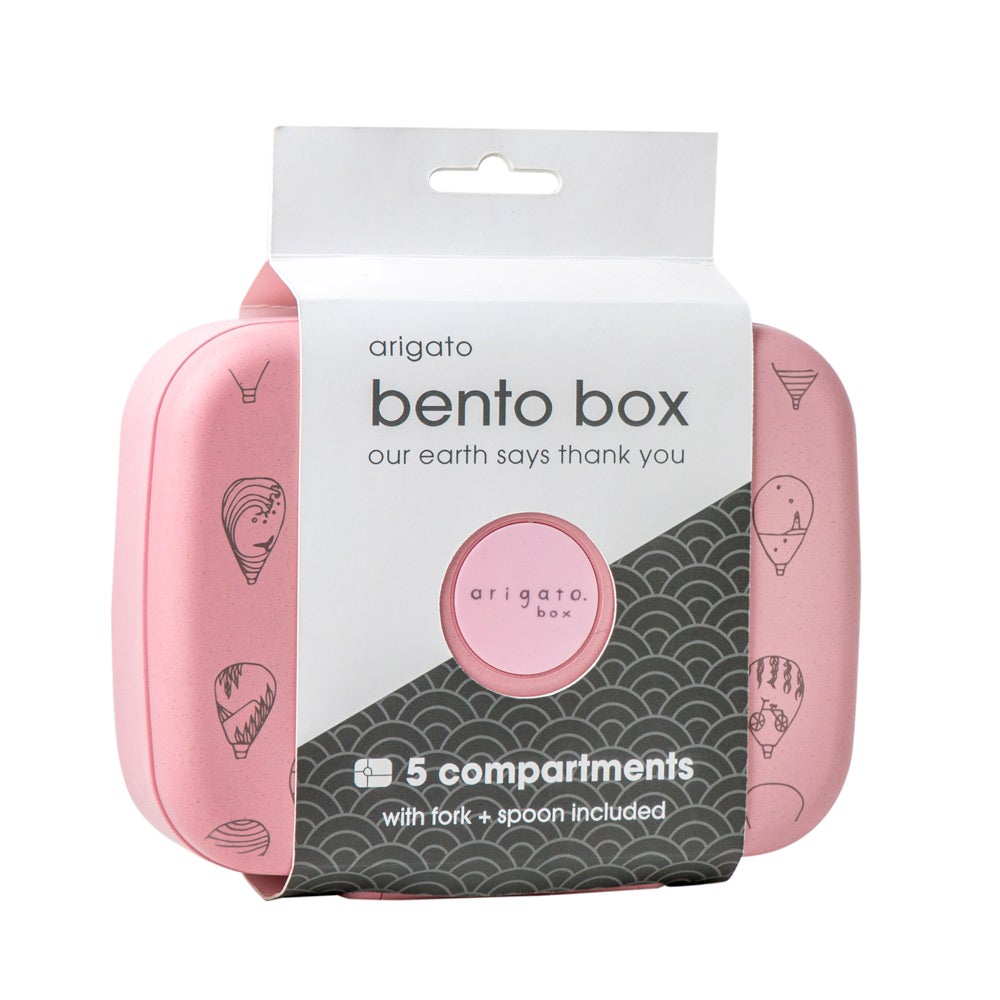 Arigato - Bento Box - Pink Hot Air Balloons