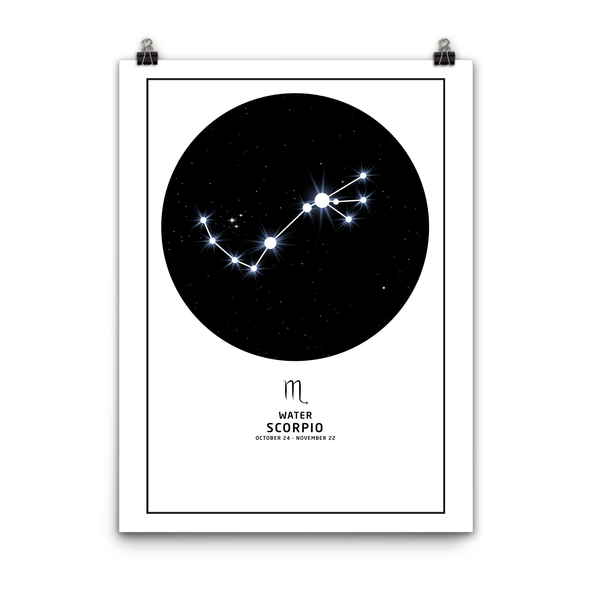 Personalisierte Sternzeichen Poster Skorpion Alexej Nagel Design Manufacture