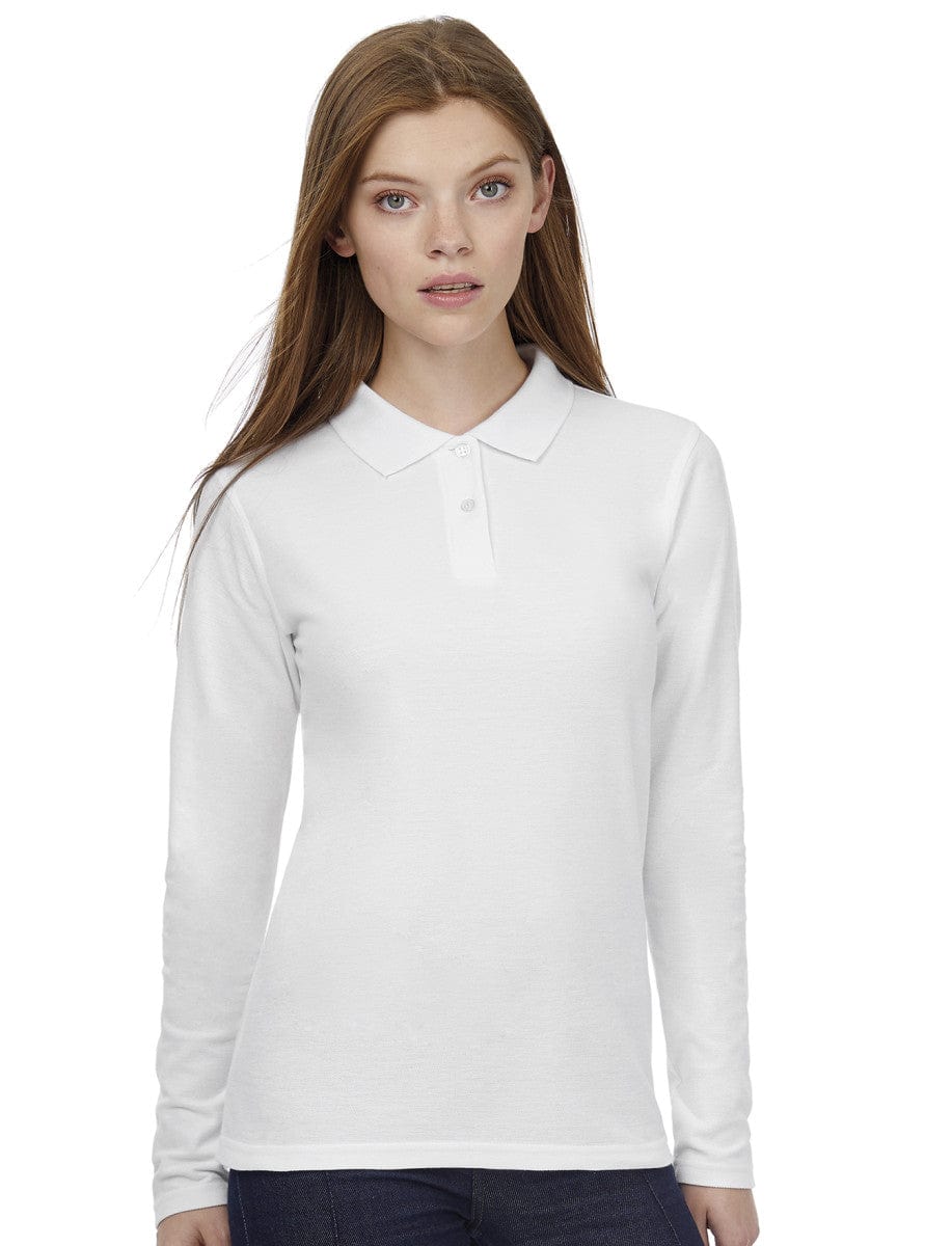 white polo shirt womens long sleeve