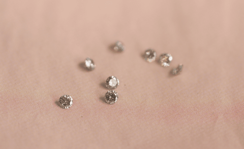 grey diamonds on pink background - laura lee jewellery