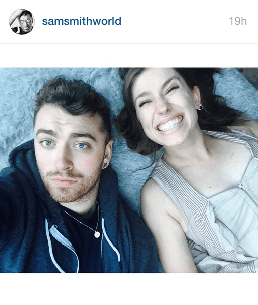 Sam Smith Wearing the 'Initial Coin Necklace' in Silver, by Laura Lee Jewellery