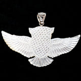 Owl Pendant - Light Mother of Pearl - Silver Plated Bail