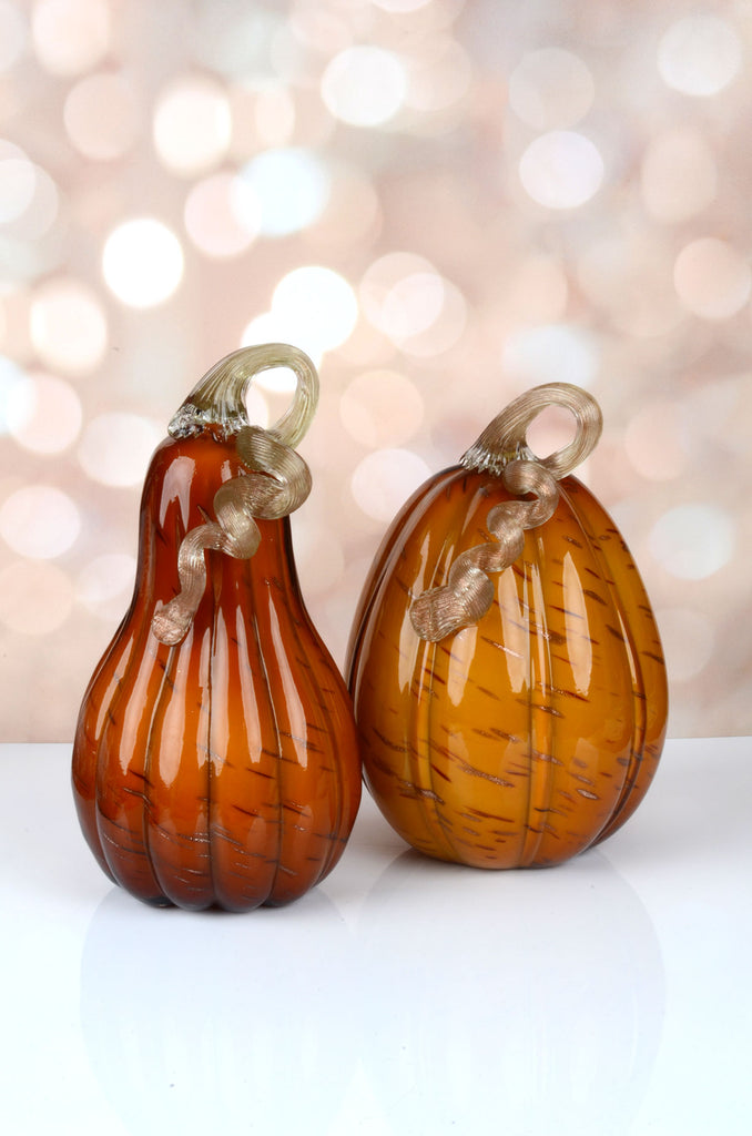 Speckled Glass Gourds, Set of 2