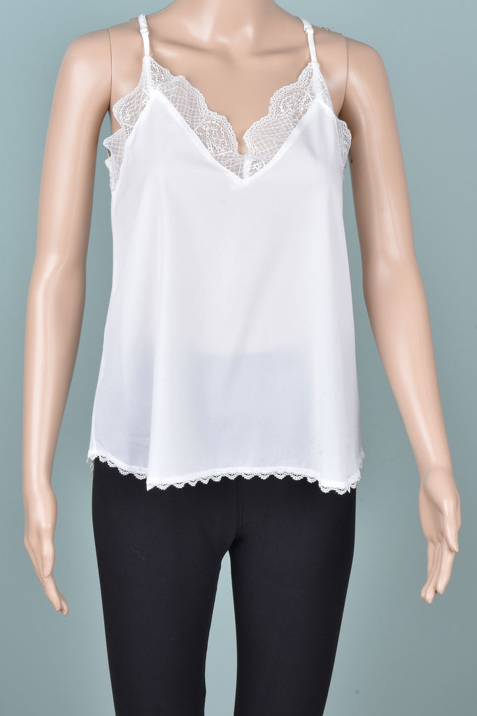 white lace trim cami