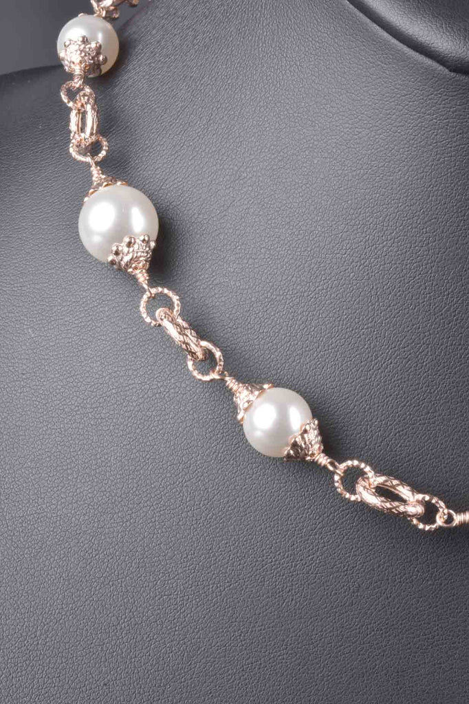 Florentine Sterling Colors of Pearl Ornate Necklace
