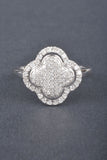 Sterling 3/8ct Diamond Flower Design Ring