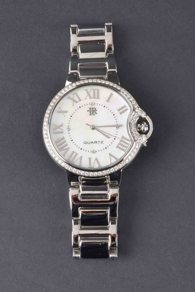 The White Mother of Pearl Pave Border Palloncino Watch