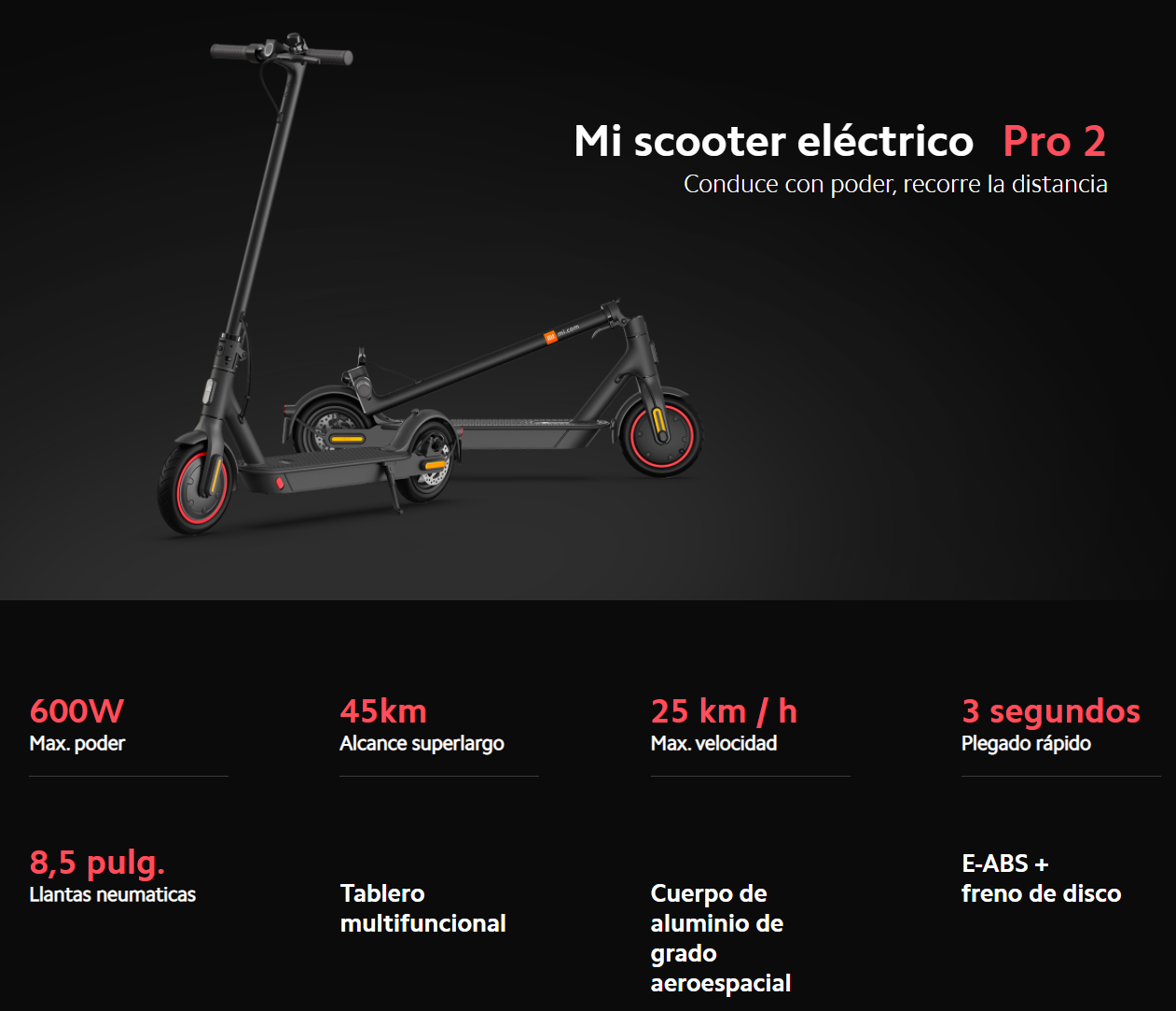 Xiaomi Mi Electric Scooter Pro 2 Patinete Eléctrico Negro