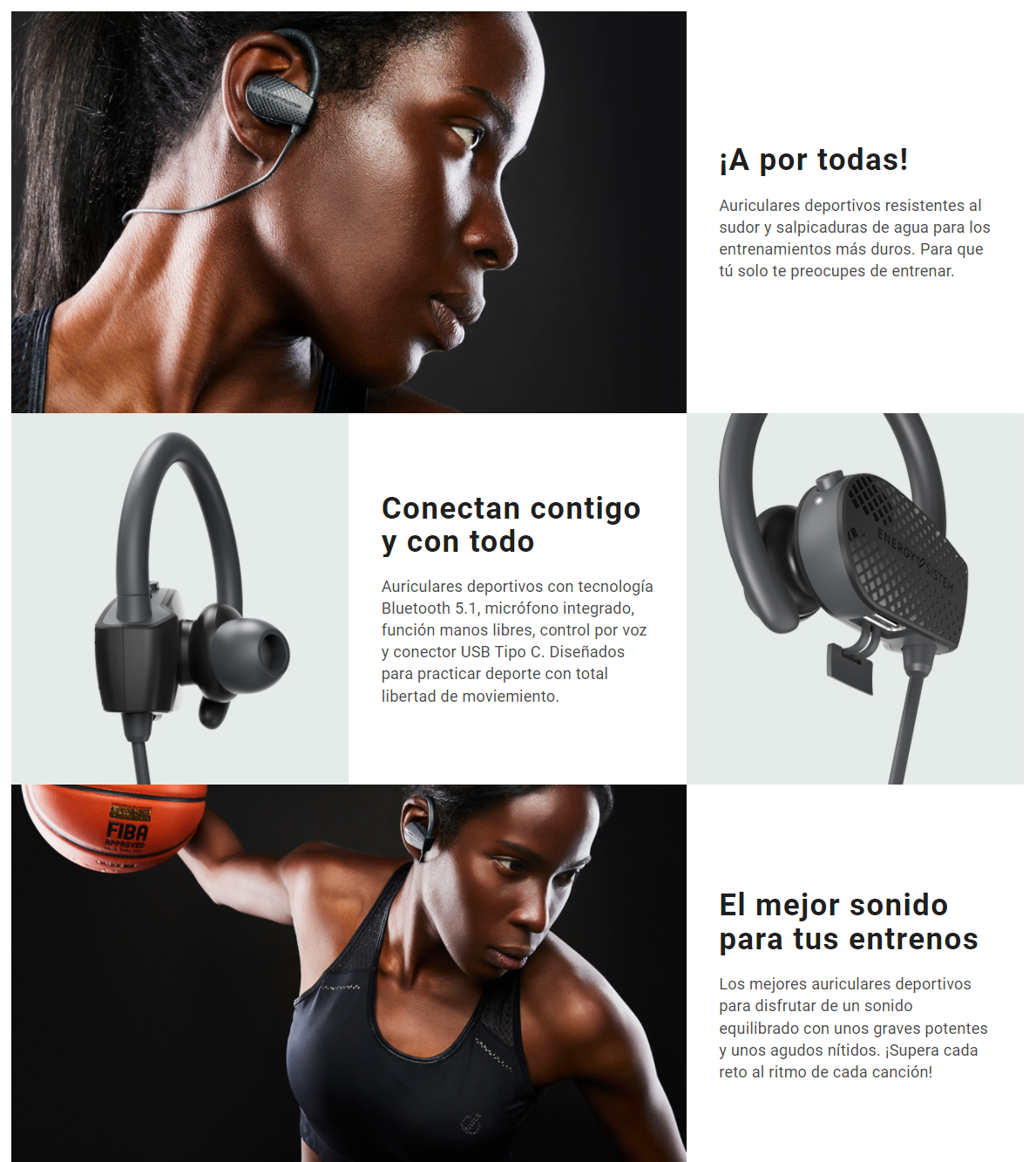 Auriculares Deportivos Energy Sistem Bluetooth Sport 1+