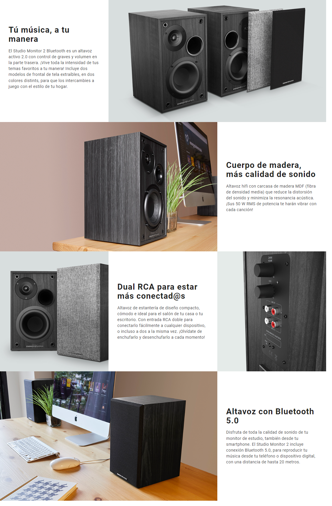 Altavoces Energy Sistem Studio Monitor 2 50 W BluetoothPuntronic