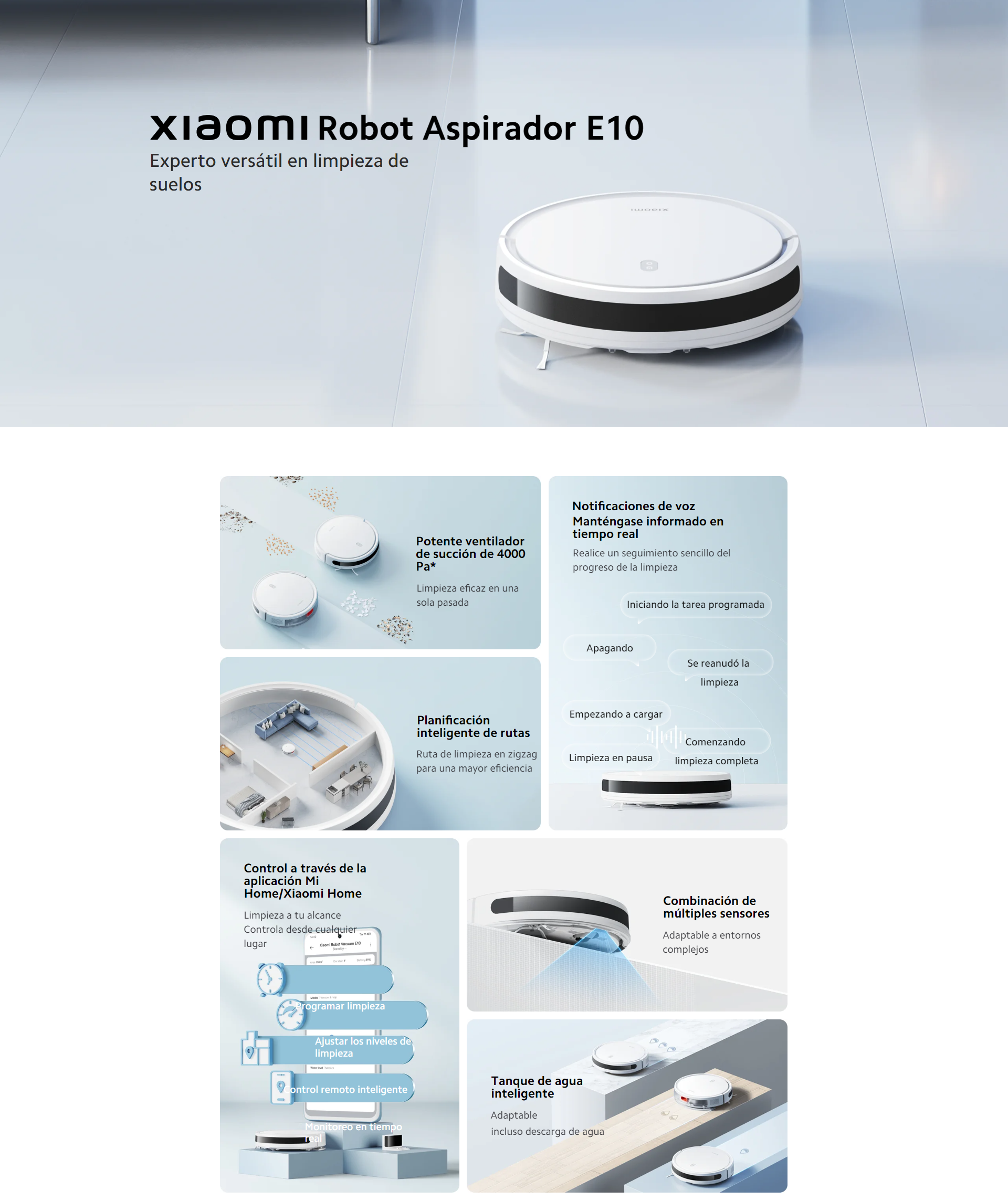 Xiaomi Robot Vacuum E10 Blanco - Aspirador Robot
