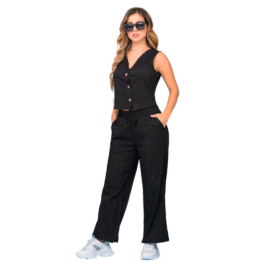 ▷ Ryocco Pantalón Talle Alto Negro, para Mujer ©