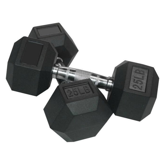 Comprar Juego De Mancuernas Hexagonales De Caucho Pesas Cross Training -  Negro