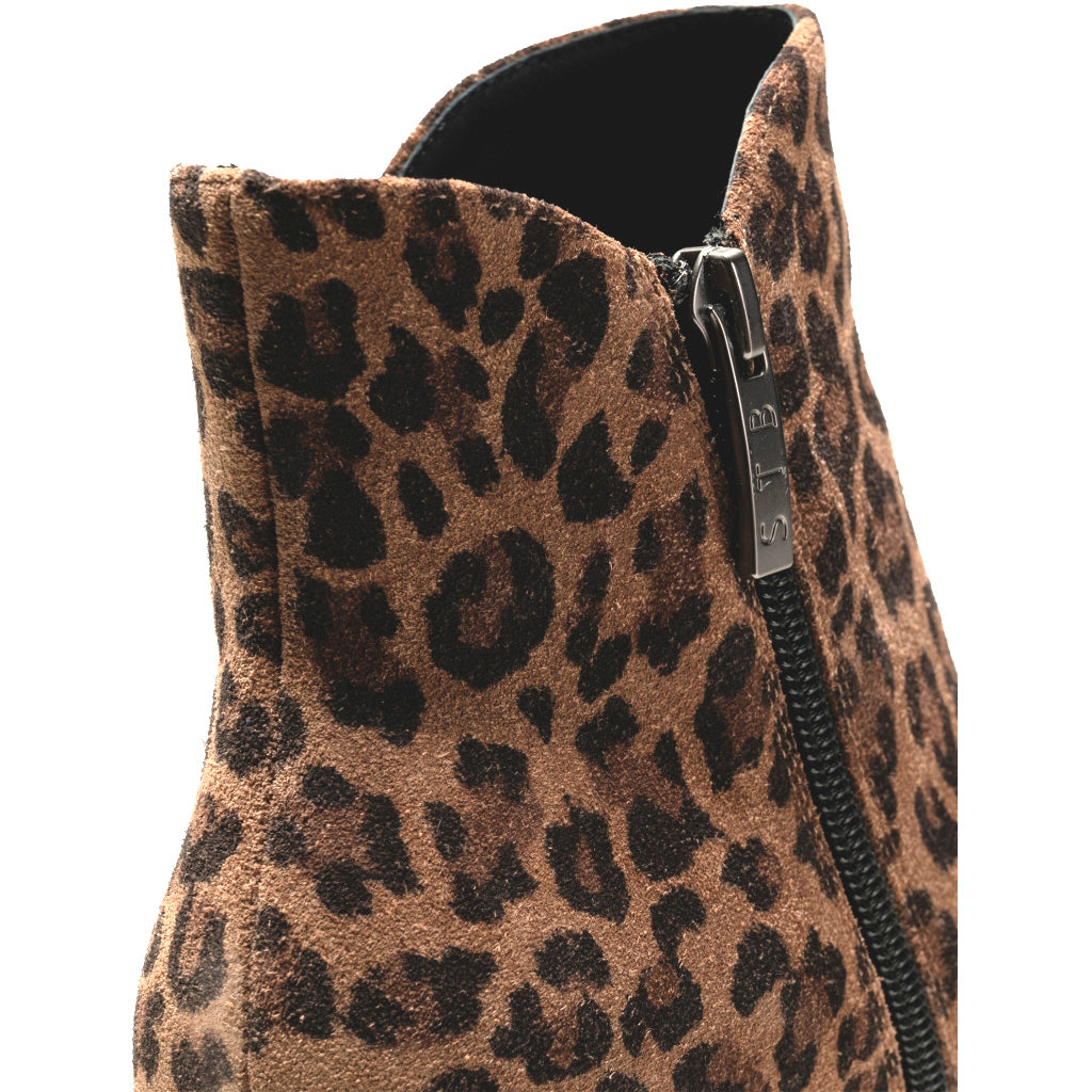Shoe STB2027 zip støvle Ruskind Leopard Engbork