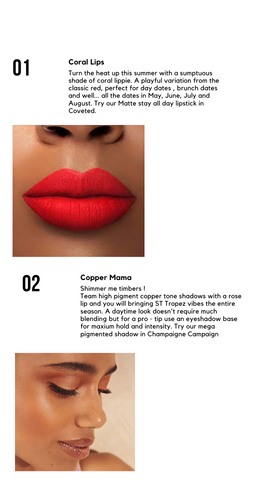 coral lip dewy skin makeup trends 22