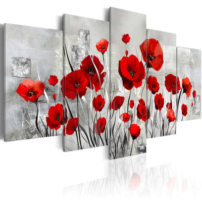 Painting with red poppies for living room and bedroom