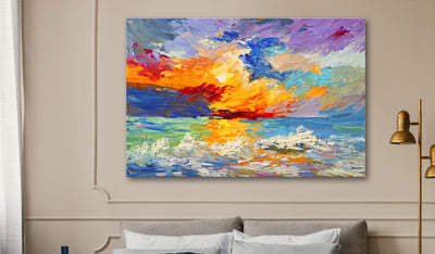 Large-format canvases and paintings in interiors