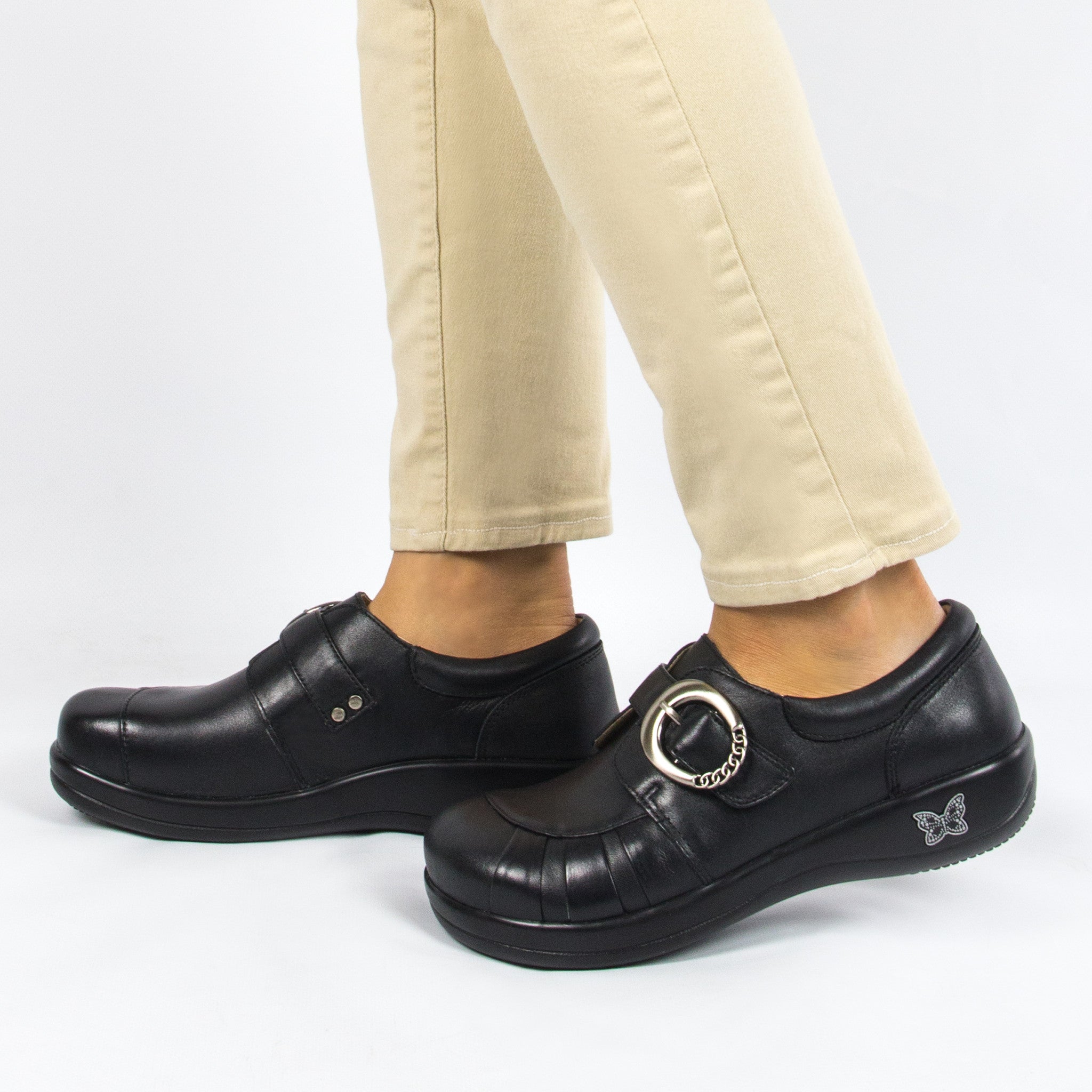 alegria clogs black