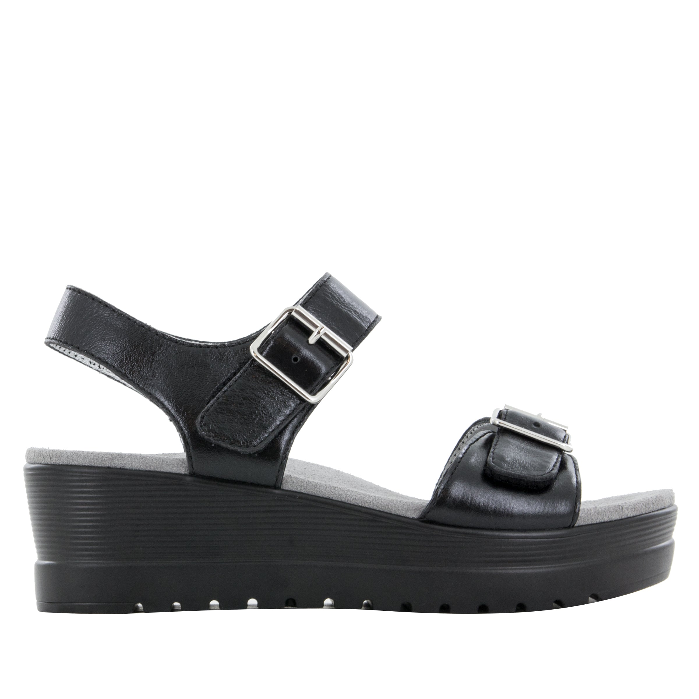 Morgyn Black Mirror Sandal – Alegria Shoes