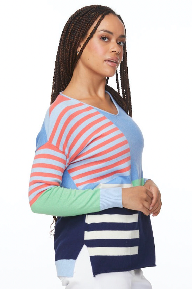 Fun Stripe Jumper - Sky