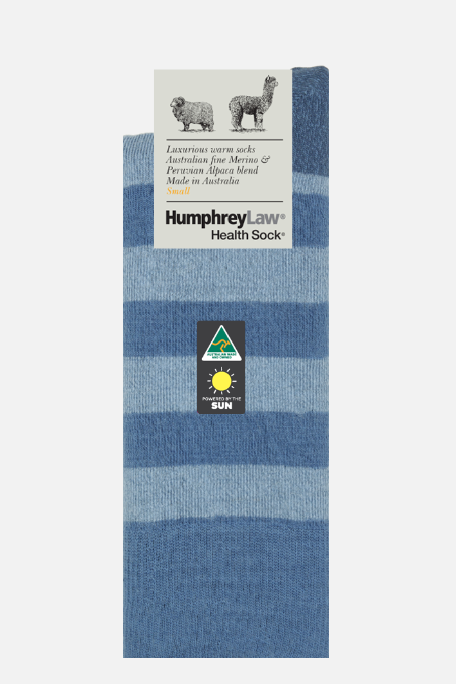 Alpaca/Merino Stripe Sock - Denim