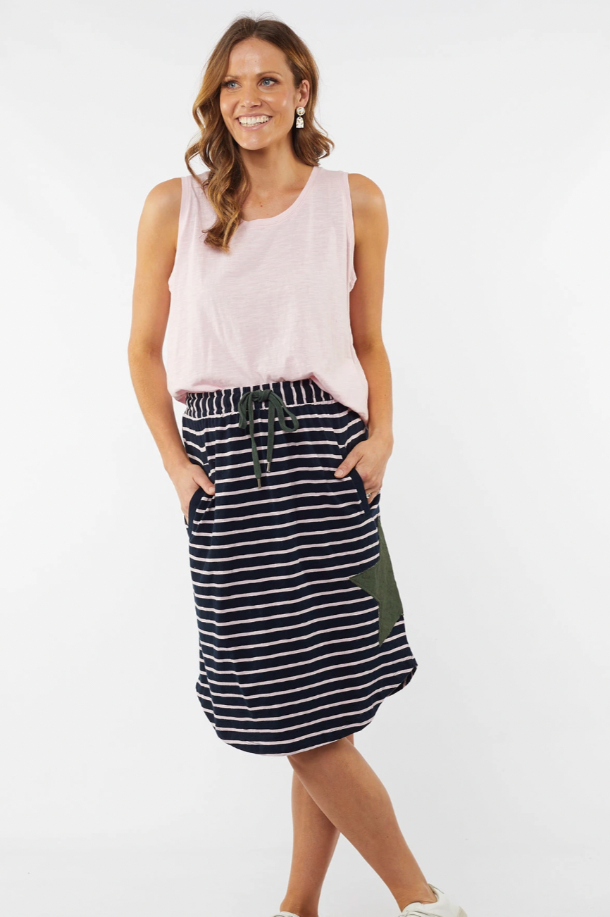 elm striped skirt