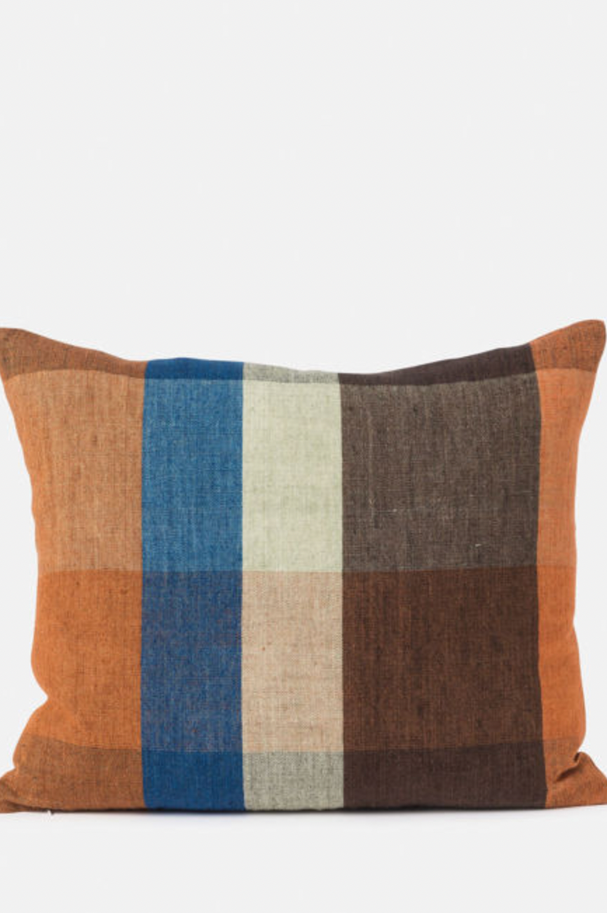 Cabin Linen Cushion - Midnight/Multi