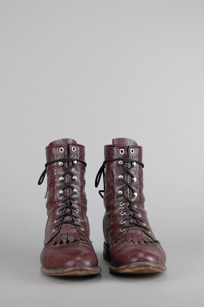 vintage justin lace up roper boots