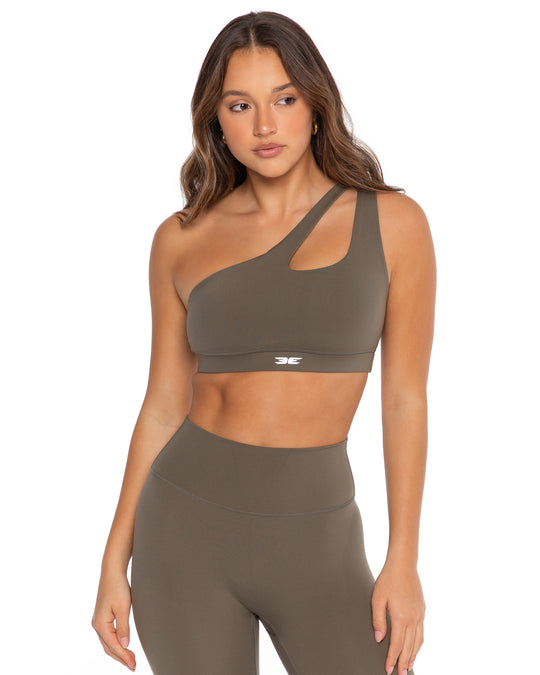 Ribbed Seamless Support Bra - Pastel Grey