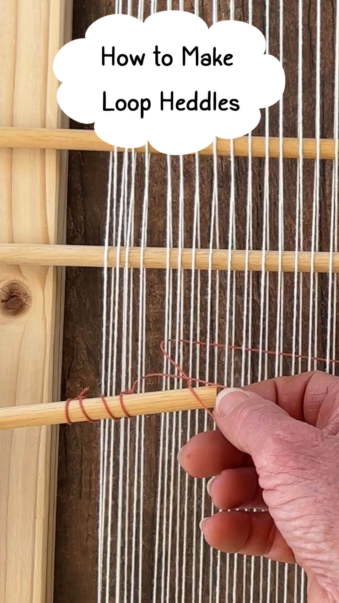 Making loop heddles on a small loom