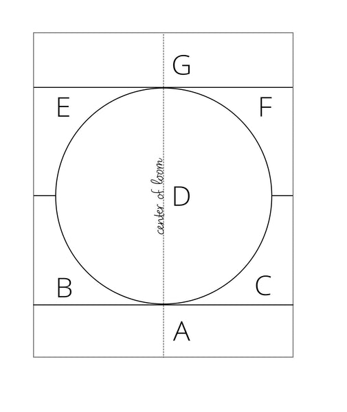 Template to weave a circle shape