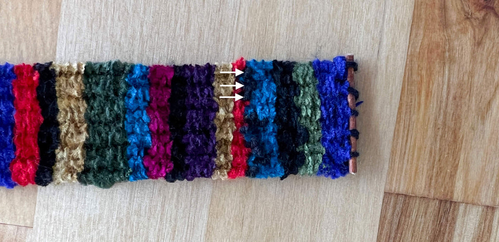 ends knotted on back of bracelet