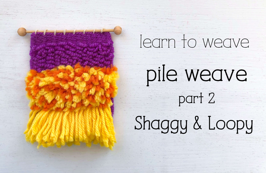 handwoven wall hanging with shaggy pile