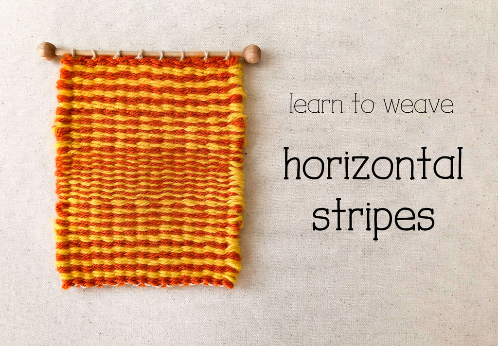 little weaving with horizontal stripes