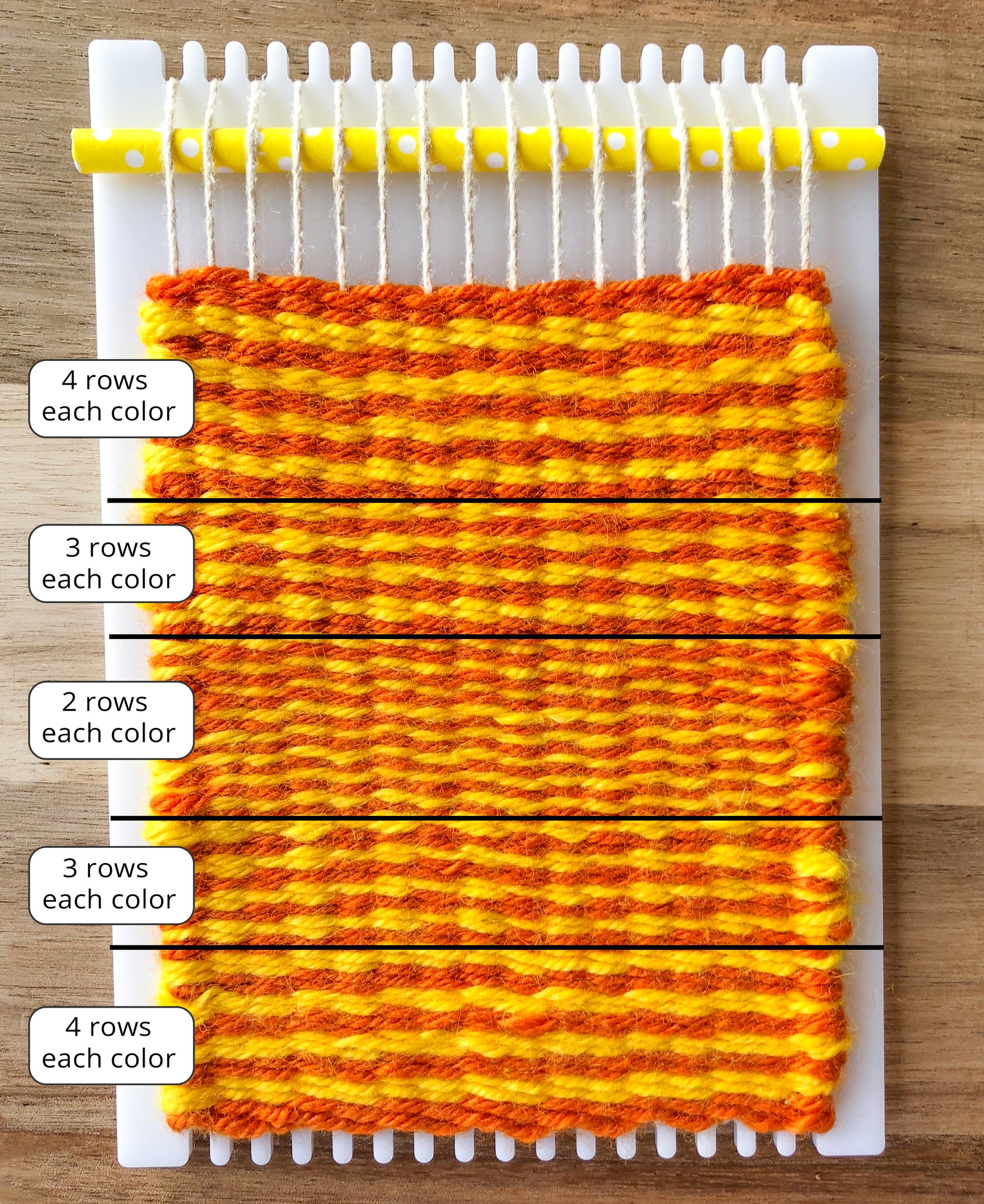 weaving stripes of different thickness