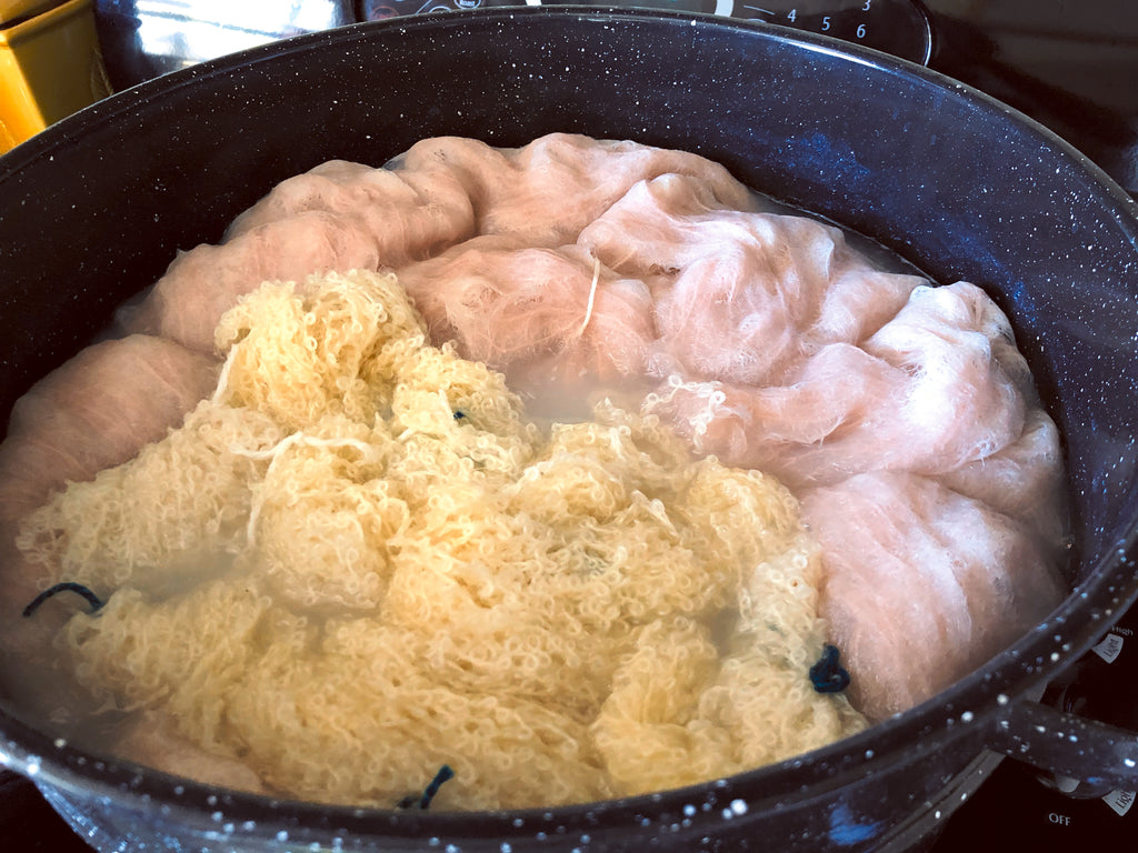 soaking wool in soapy water