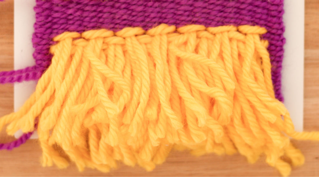 dense rya knots on the loom