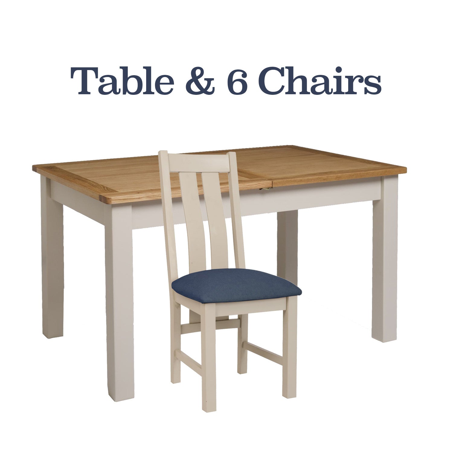 Portland Oak Painted Dining Table 6 Chairs Package Portland