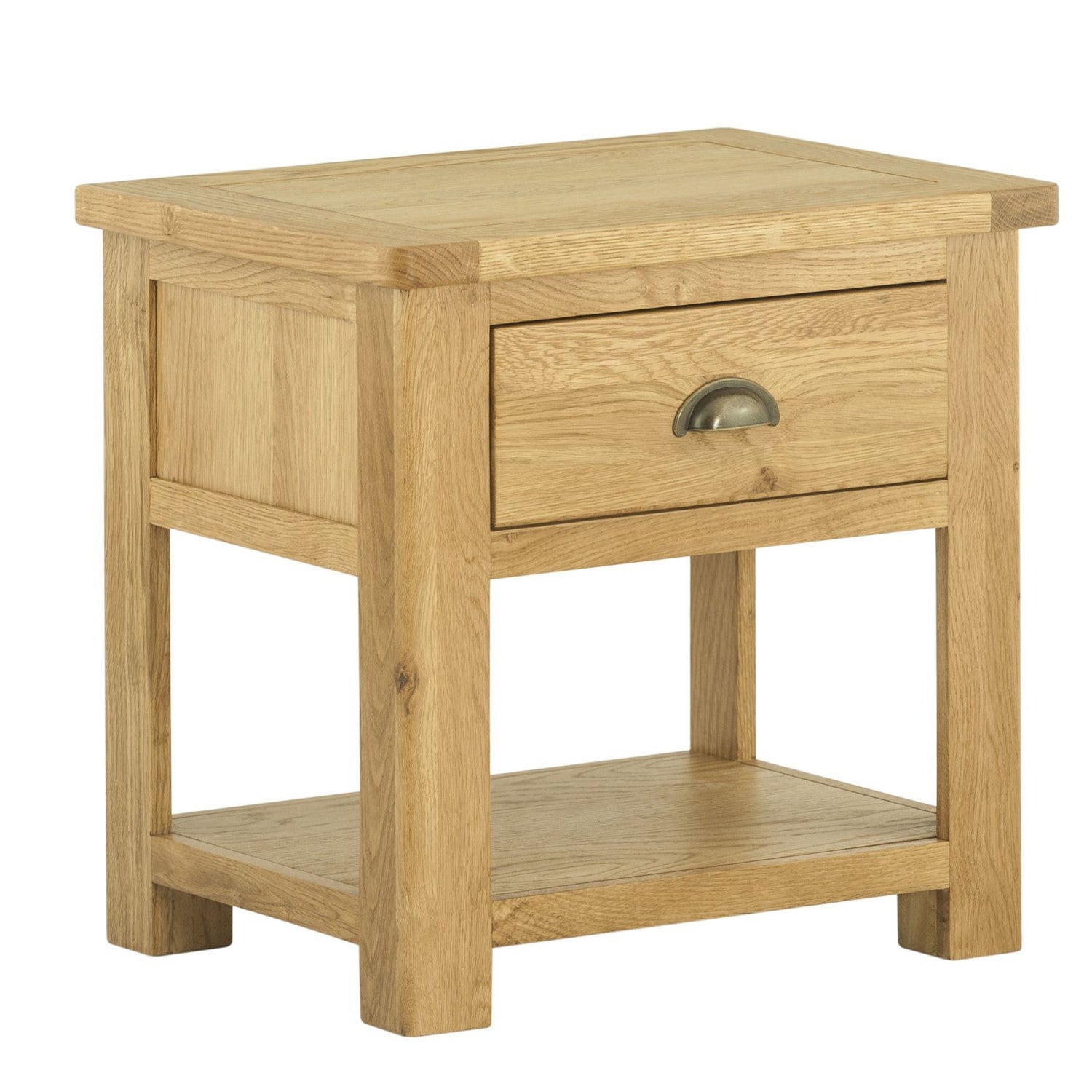 Portland Oak & Stone Painted Lamp Table With Drawer | Portland Furniture