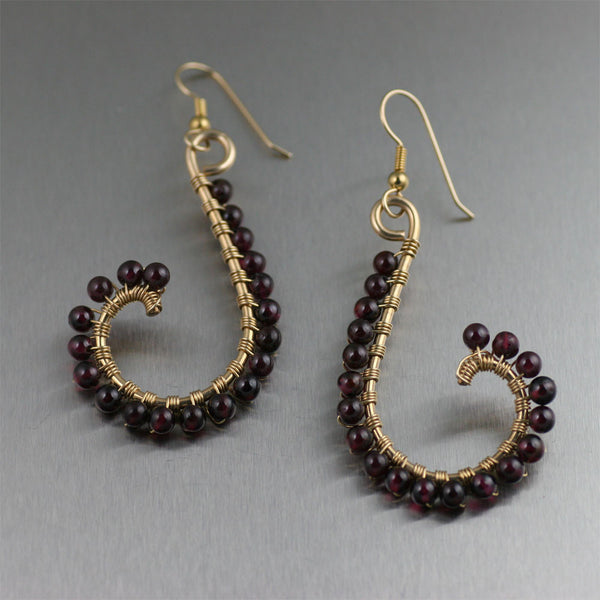 Garnet Wire Wrapped 14K Gold-filled Earrings