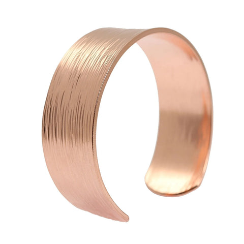 3/4 Inch Wide Chased Copper Bark Cuff Bracelet